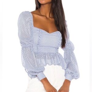 Song of Style Light Blue Textured Blouse